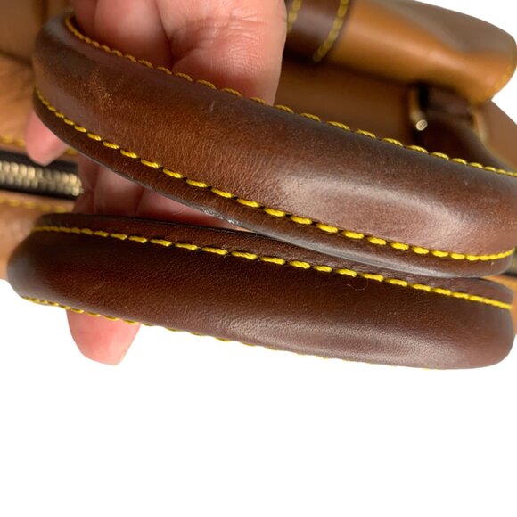 Dooney & Bourke Brown Leather Satchel Handbag with Lock Charm VTG - Picture 12 of 14